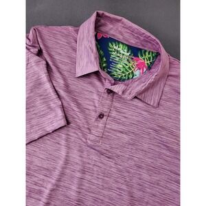 Birdie Bound Mens Golf  Polo 2xl Purple Static Storm Stripe Pattern